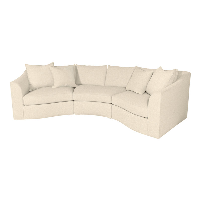 Vanguard 3-Piece Evelyn Quarter Turn Sectional, Kimoni Natural, Casa Blanca