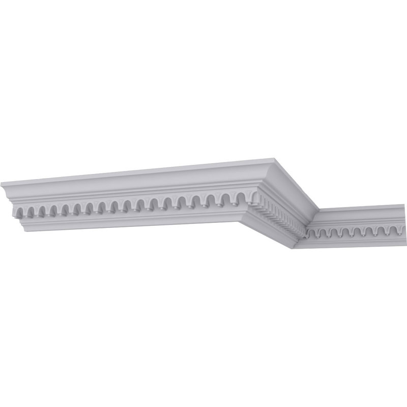 Primed White Polyurethane Geometric Crown Moulding Sample