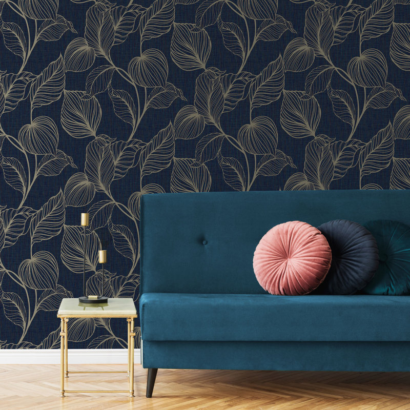 Boutique Royal Palm Tropical Wallpaper, Dark Blue
