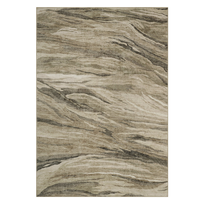 Abstract Machine Washable Rug with Rubber Backing for Living Room Modern Non-Slip Dining Room Rug Non-Shedding Rugs for Bedroom Floor Carpet for Playroom