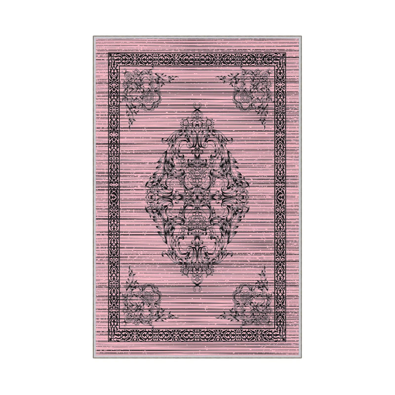 Stylish Hall Carpet (3.3 x 4.9 ft), 100% Polyester, 0.3 in Pile Height | Antibacterial, Non-Slip PVC Dot Underside | Woven Design with 3D Digital Printing | Machine Washable, Perfect for Home Décor & Comfort