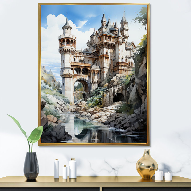 Fortress Majestic Guardians VII - Cityscapes, reproduction d'art sur toile, H 40 po x l 30 po x P 1,5 po, Cadre flottant doré