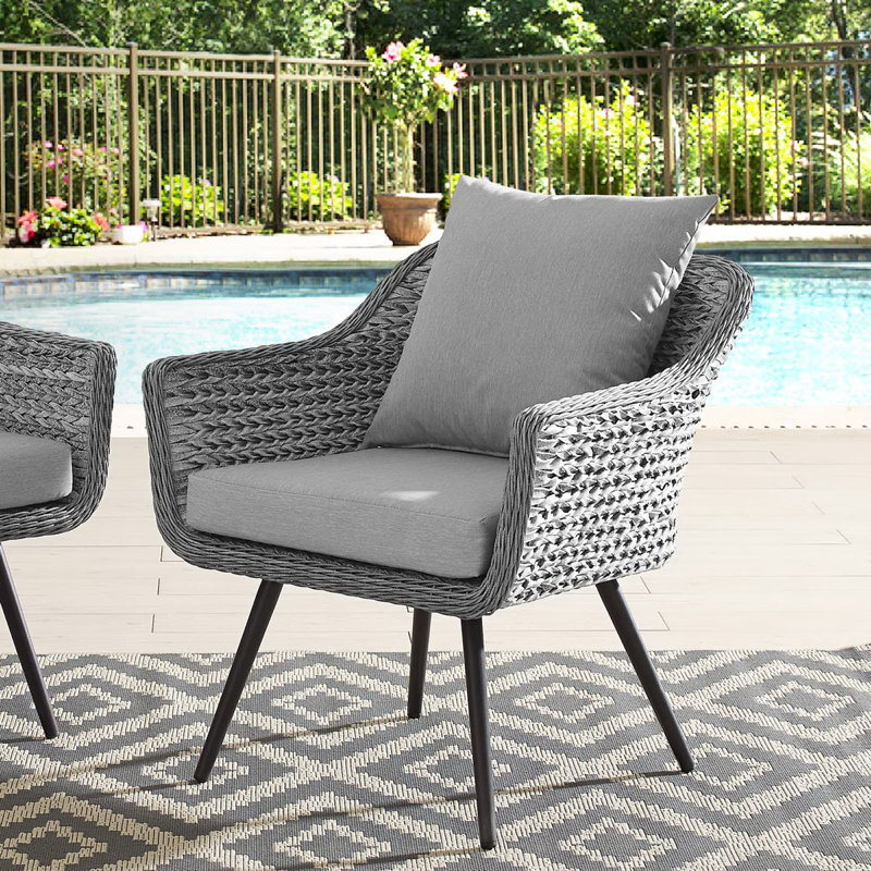Endeavor Outdoor Patio Wicker Rattan Armchair In Gray Gray
