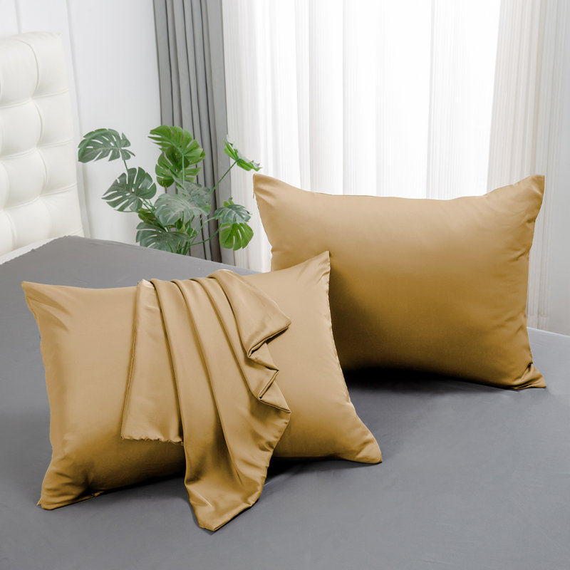 Ensemble de 2 taies d'oreiller en soie 100% 6A Smooth Respirant, Taupe Taos, Taies d'oreiller pour lit simple
