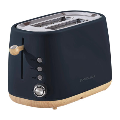 Statesman 2 Slice Scandi Toaster Grey/Blue