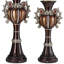 Porte-bougie 16 "et 18" de hauteur "Delicata", bronze (ensemble de 2)