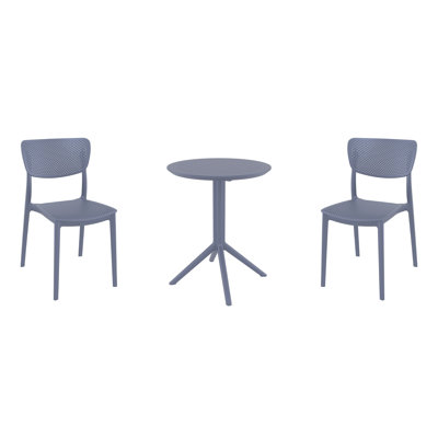 Ensemble bistro en plastique avec table pliable 23,6 po Farrah