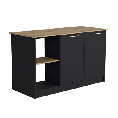 Kitchen Island Padua, Kitchen, Black