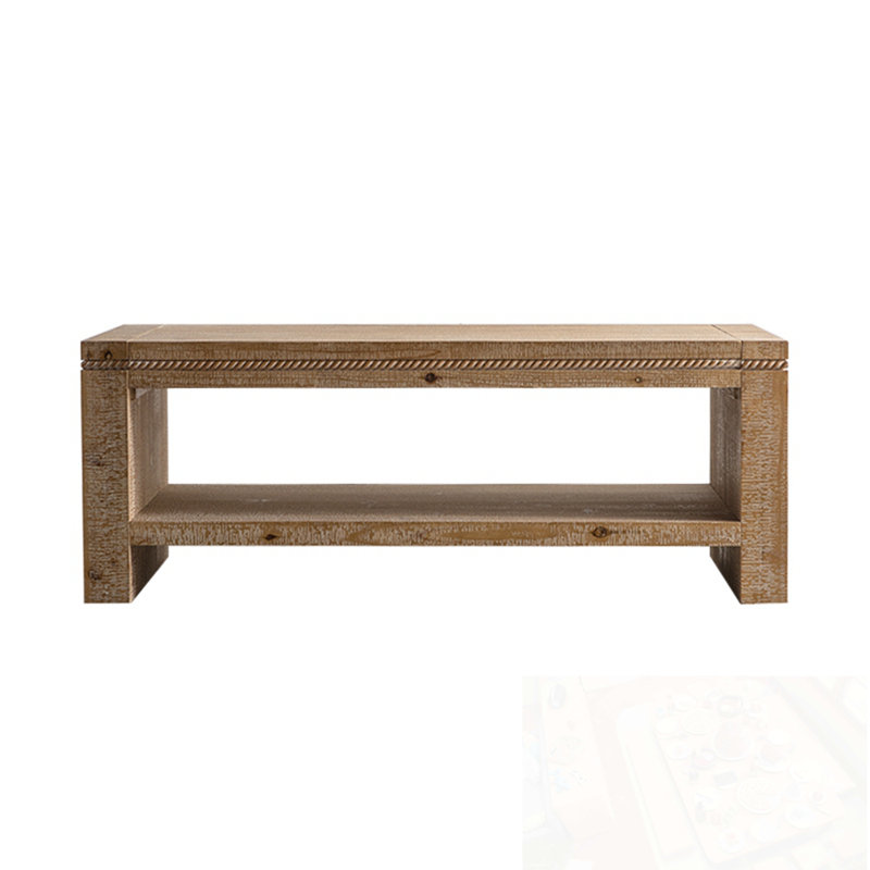 Table basse rectangulaire avec tablette de rangement