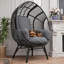 Fauteuil pour patio en osier de rotin en acier osier l 24 po x P 38 po x H 16 po Aurelle