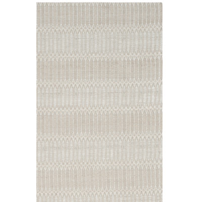 Tapis beige tissé à la main à rayures Amritpal