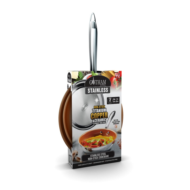 Gotham Steel 10'' and 11'' Nonstick Ceramic Fry Pan Set