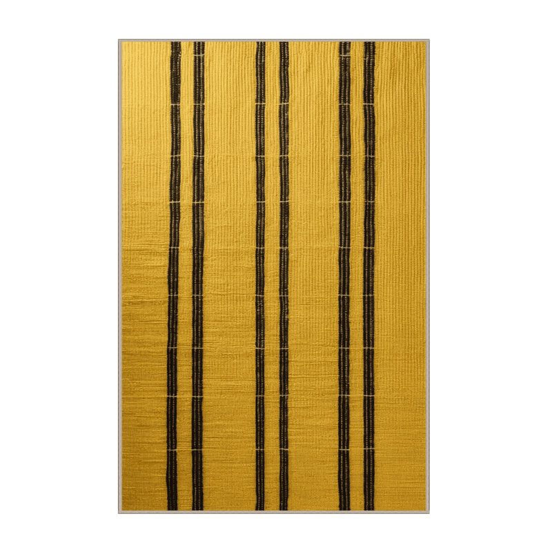 Tapis brun treillis lavable à la machine, Rectangle 5 pi x 7 pi