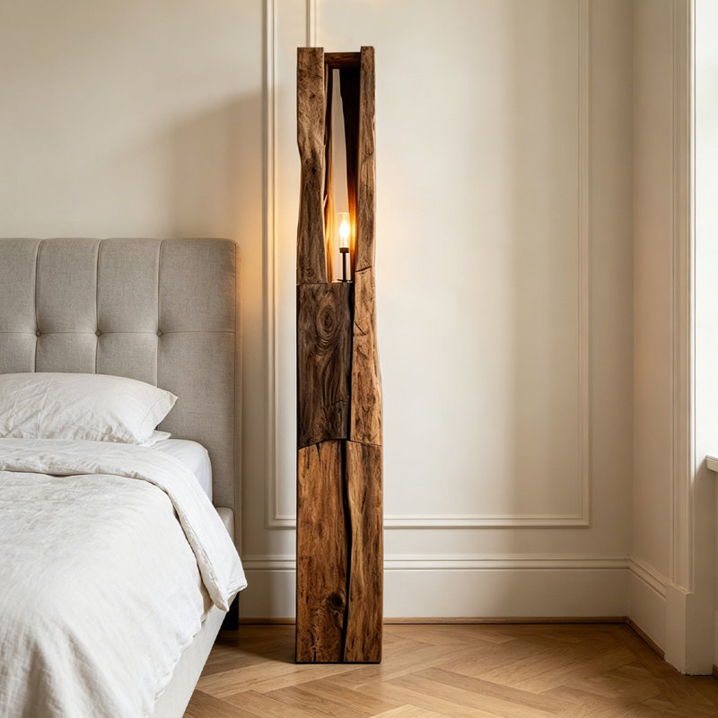 Lampes sur pied rectangulaires en bois massif