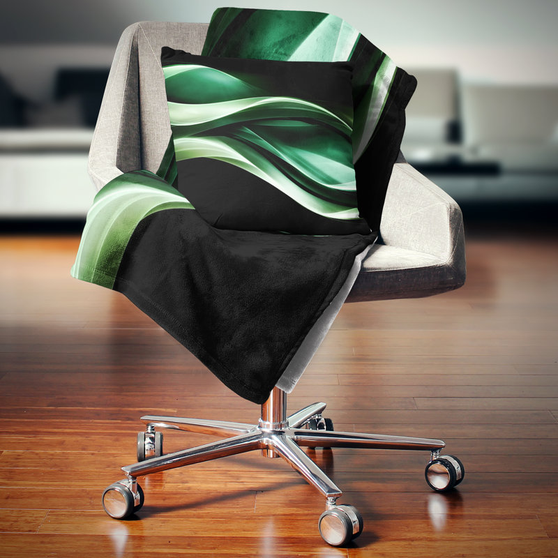 Glittering Green Pattern - Abstract Printed Pillow