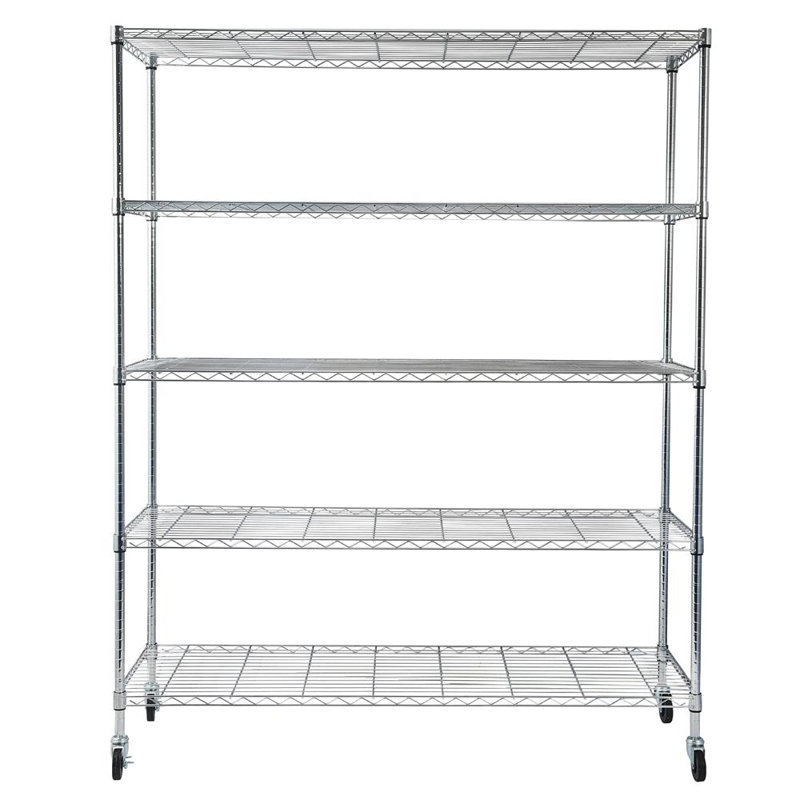 Myles 59.06'' W Steel Shelving Unit with Wheels