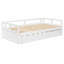 Lit de jour extensible avec couchette, lit de jour en bois avec couchette