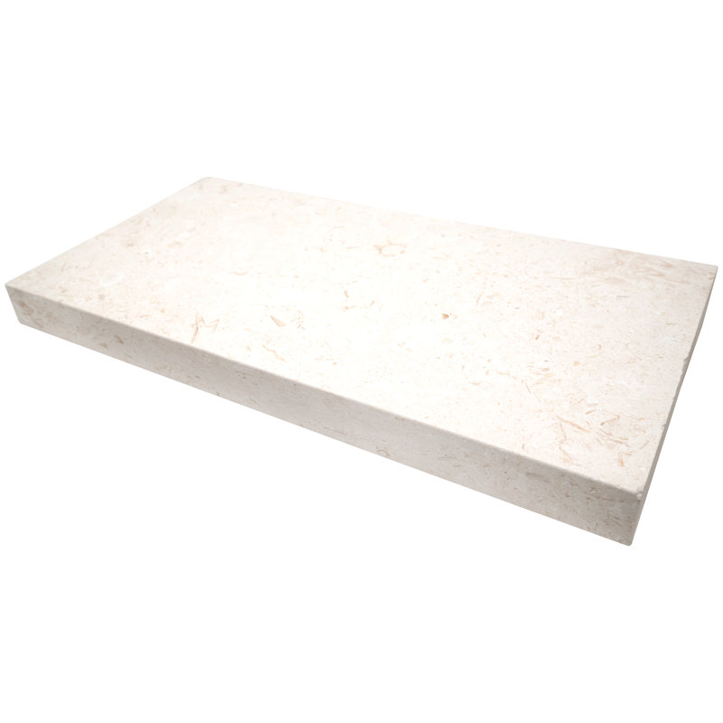 Tavina Mist Honed Unfilled Limestone Pool Coping Eased Edge (2.67 sq. ft./unit, 1 Piece), 24" L x 16" W