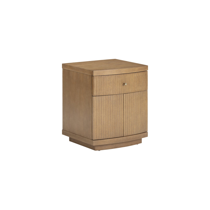 Fluted Bedside Table With Drawer And Cabinet Stroage, Set of 2