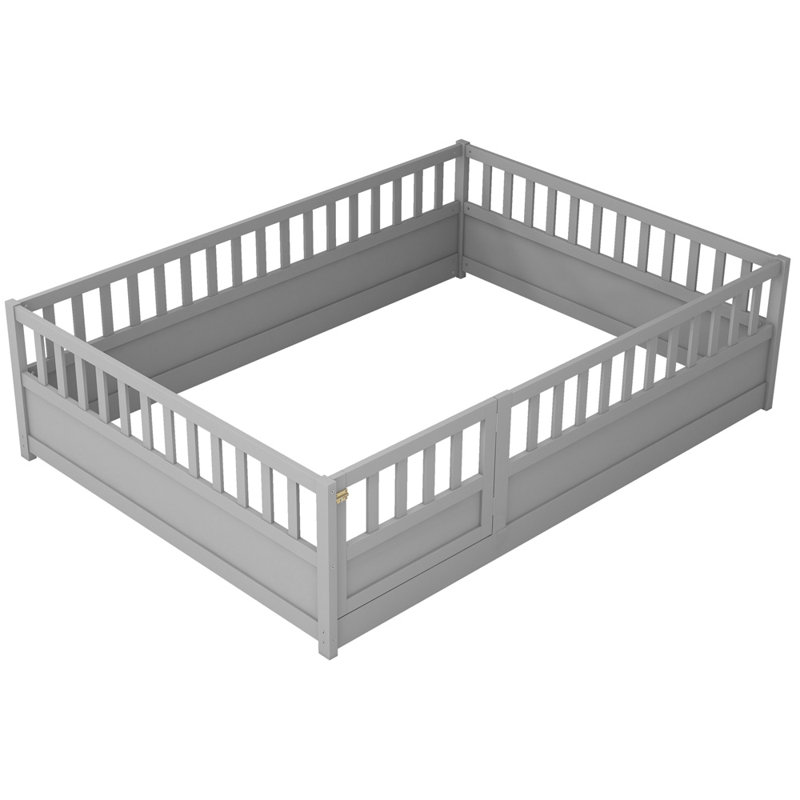 Wood House Bed With Fence