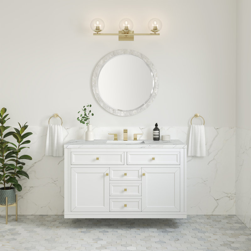 Chicago 48'' W Single Vanity, Glossy White, Ethereal Noctis