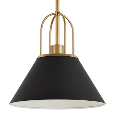 Jasmine Roth 1 - Light Flat Matte Black Cone Pendant