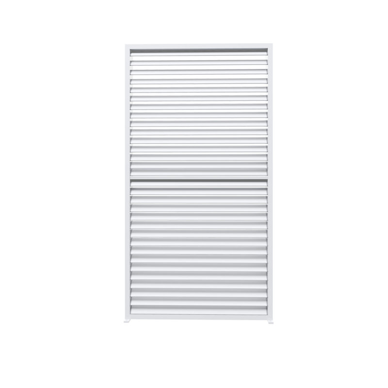 Purple Leaf Fixed Aluminum Shutter Wall For Louvered Pergola, White, 89.25" H x 39.53" W x 1.97" D