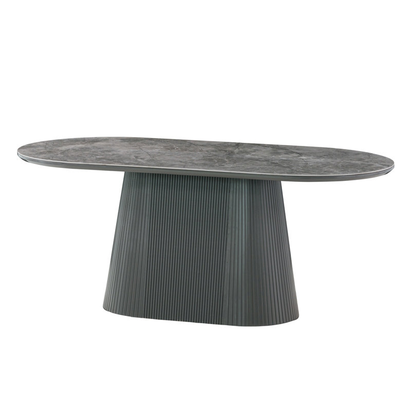 Decie Oval Stone Top Dining Table
