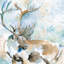 Caribou en bleu, reproduction d'art sur toile tendue-74296262-74296263-74296267