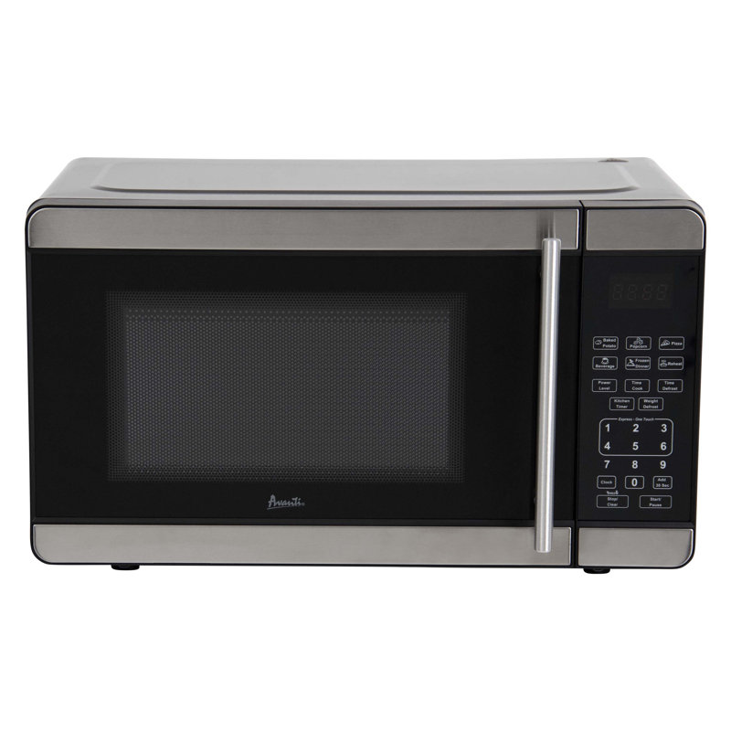Avanti 0.7 cu ft Stainless Steel and Black Countertop Microwave Oven