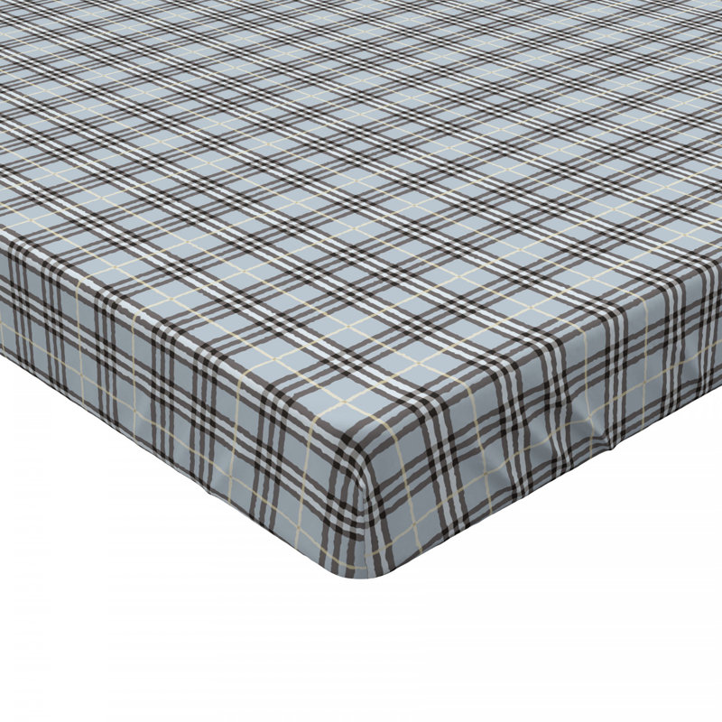 Microfiber Plaid Fitted Sheet, Full/Double Fitted Sheet
