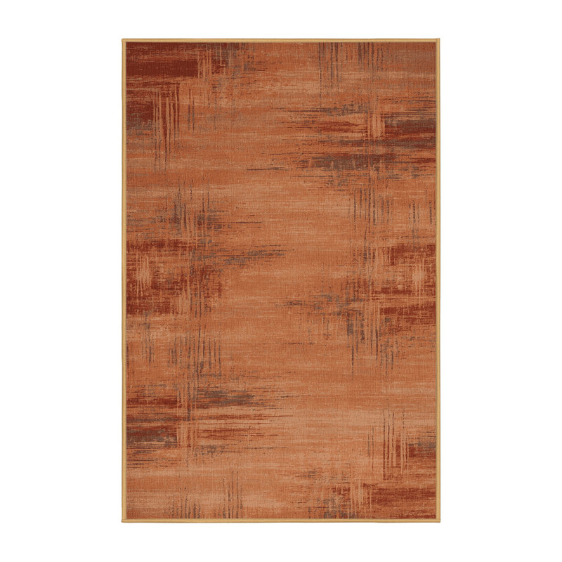 Tapis abstrait lavable à la machine, Rectangulaire 3 pi x 5 pi