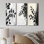 Feuilles noires, ombre, silhouette I - Collection d'impressions sur toile traditionnelles