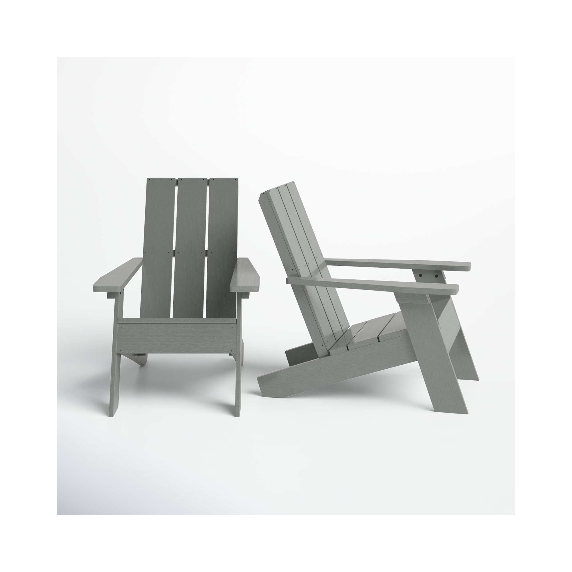 Byrnes Outdoor Adirondack Set, Gray