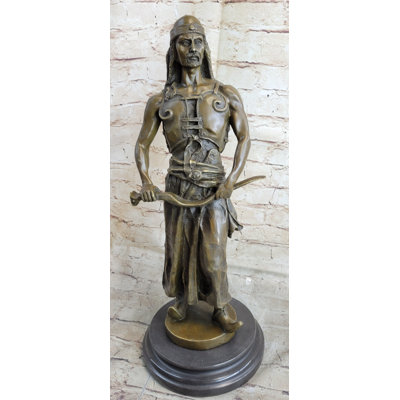 Baha Lemir Middle Eastern Arabian Turkish Warrior Commander Bronze Statue Sculpture Decor