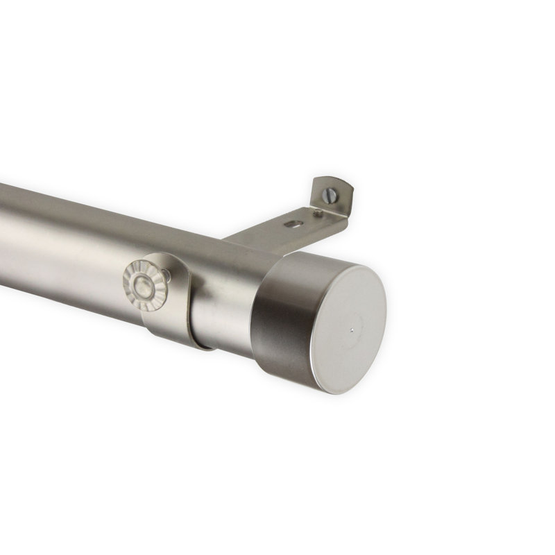 Tringle à rideaux simple en résine 1,5 po Yosemite, l 48 po à 84 po, Nickel satiné