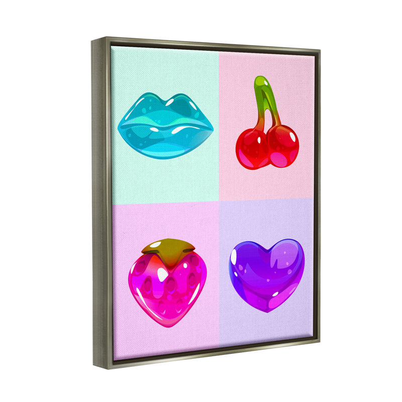 «Varied Gummy Candies», impression encadrée sur bois, H 21 po x l 17 po x P 1,7 po, Cadre flottant gris lustré