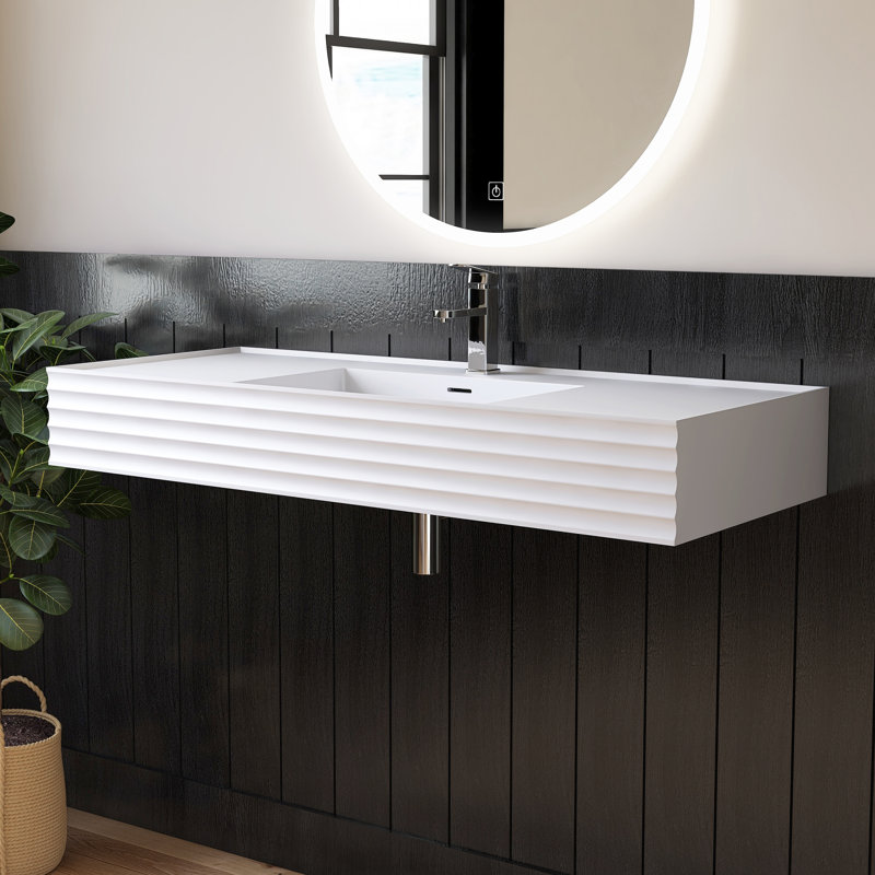 Chloe MEDUNJESS 48'' Wall Mount Bathroom Sink Vessel Bathroom Sink