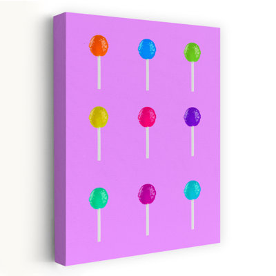 Impression d'art mural géométrique «Lollipops Rainbow Grid»