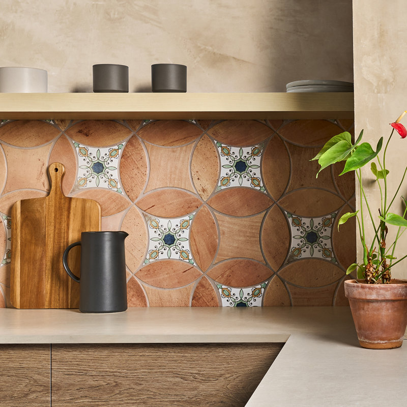 Raval 3x8 Petal and Kite Matte Terracotta Look Porcelain Floor and Wall Tile, Peach