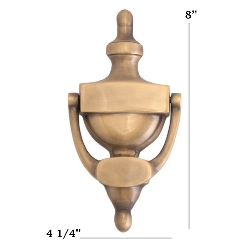 Traditional Brass Door Knocker, Antique Brass