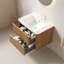 Meuble-lavabo de 30 po avec lavabo, lavabo en céramique blanche, armoire de contreplaqué flottante murale, 2 tiroirs, naturel, installation et utilisation faciles, surface de rangement de style moderne, amortissement en douceur,-130838135