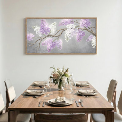 Branche de lilas, reproduction d'art sur toile encadrée de 1 48 po x 24 po