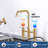 Brass 2-Handle Bridge Kitchen Faucet With Brass Side Sprayer 4-Hole Deck Mount Kitchen Faucet-112128070