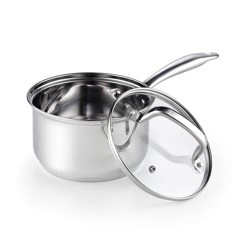 3-Quart Stainless Steel Saucepan with Glass Lid