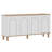 Modern Console Table with Wall-Mount Option, Sapphire Oak & White Finish, 59.1 x 28.7 x 14.2 inches | 100% Melamine Coated Particle Board, 0.7 inches Thick | Stylish Storage with Multiple Shelves, Scandinavian Design