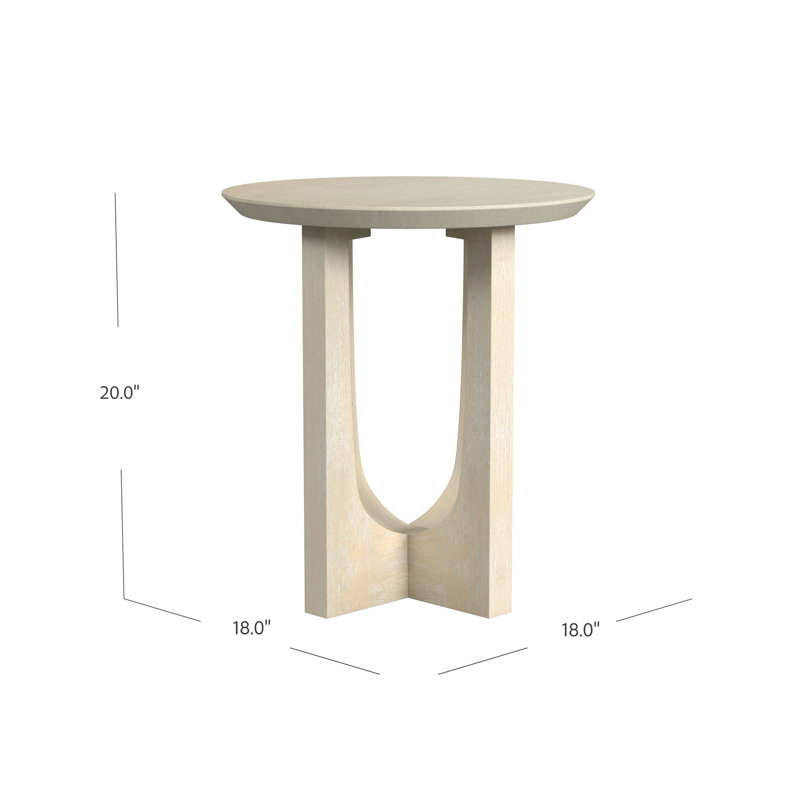 Beige Mango Wood Reverse Arch Side Table