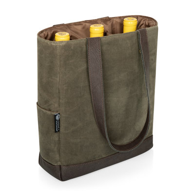 Sac fourre-tout à vin en toile cirée et patinée
