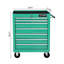 Chariot à outils à roulettes 7 tiroirs avec roulettes - Armoire à outils verrouillable en métal vert avec tiroirs à billes pour l'organisation du garage