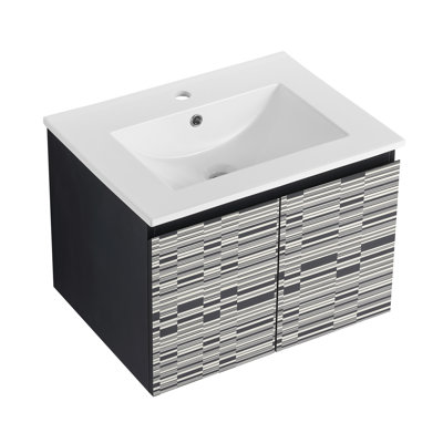 Meuble-lavabo mural 24 po avec lavabo en céramique